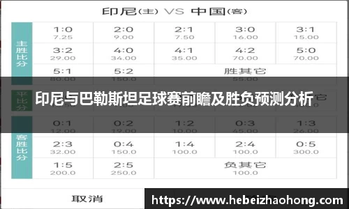 333体育印尼与巴勒斯坦足球赛前瞻及胜负预测分析